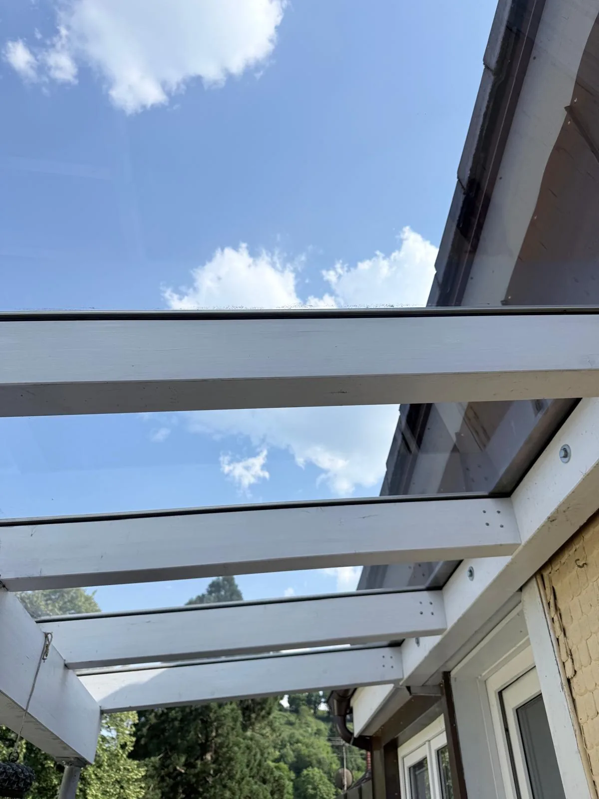 Glasdach nach der Reinigung